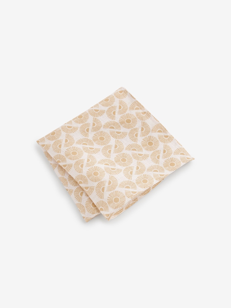 Neutral/Yellow Sun Linen Pocket Square - Image 1 of 2