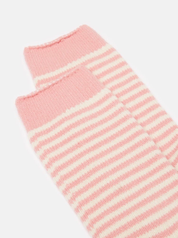 Joules Women's Toasty Pink Cosy Striped Socks (size 4-8) - Image 3 of 3
