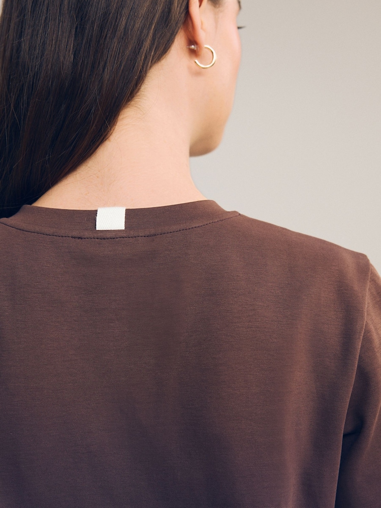 Marron chocolat - T-shirt Manche courte Col ras du cou lourd - Image 6 of 8