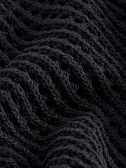 Black Open Stitch Detail Knitted Top - Image 6 of 6