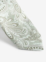 Sage Green Paisley Textured Tie And Clips 2 Pack - Image 6 of 8