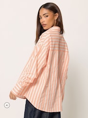 PixieGirl Petite Natural Stripe Button Back Shirt - Image 4 of 7