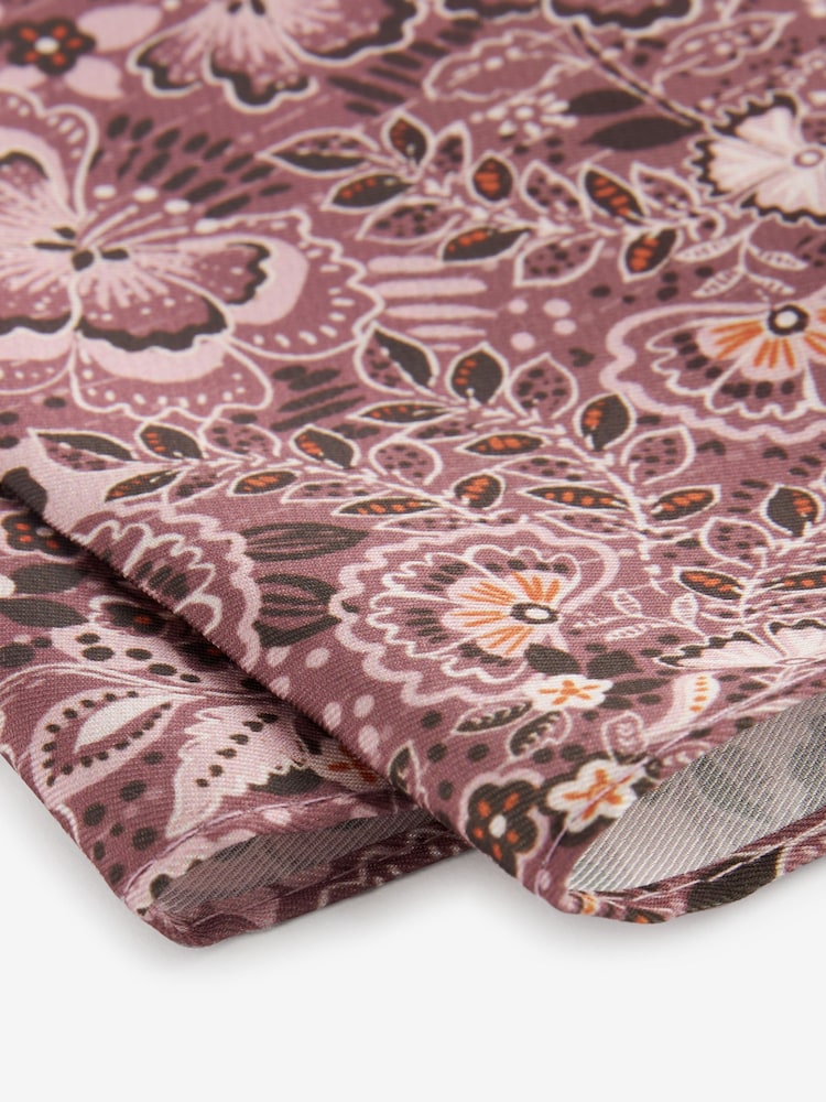 Pink Floral Tie And Pocket Square Set - Image 2 of 5