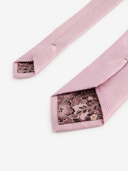 Pink Floral Tie And Pocket Square Set - Image 3 of 5