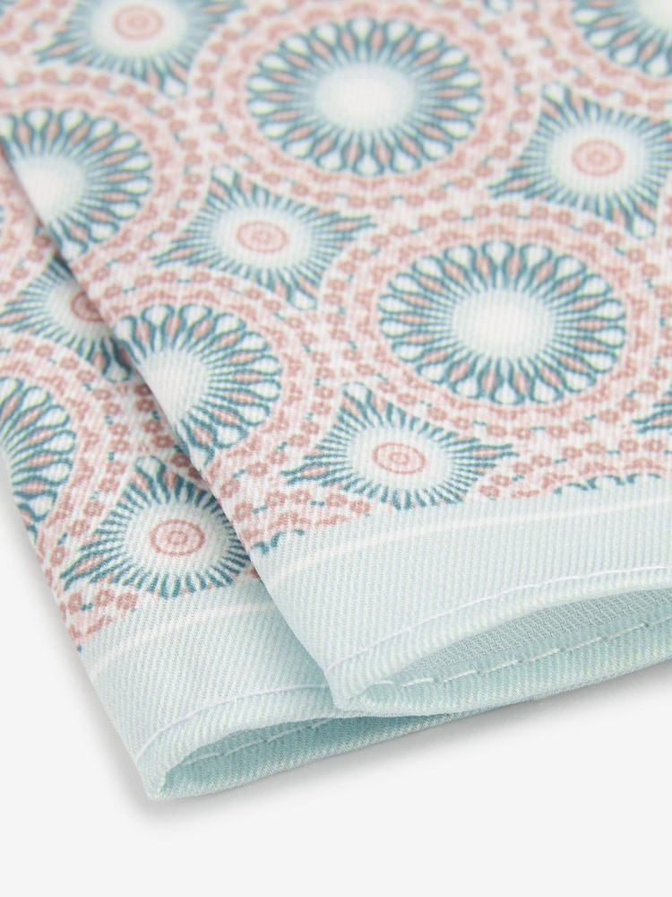Sage Green Tie And Geometric Pocket Square Set - Image 2 of 5