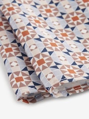 Rust Orange Slim Tie And Geometric Pocket Square Set - Image 2 of 5