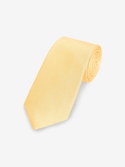Yellow Textured Silk Tie - Image 1 of 3