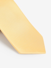 Yellow Textured Silk Tie - Image 2 of 3