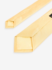 Yellow Textured Silk Tie - Image 3 of 3