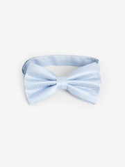 Light Blue Textured Silk Bow Tie - Image 2 of 4