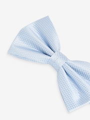 Light Blue Textured Silk Bow Tie - Image 3 of 4