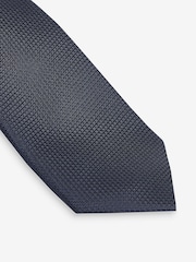Navy Blue Textured Silk Tie - Image 2 of 3