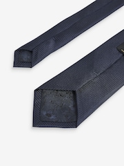 Navy Blue Textured Silk Tie - Image 3 of 3
