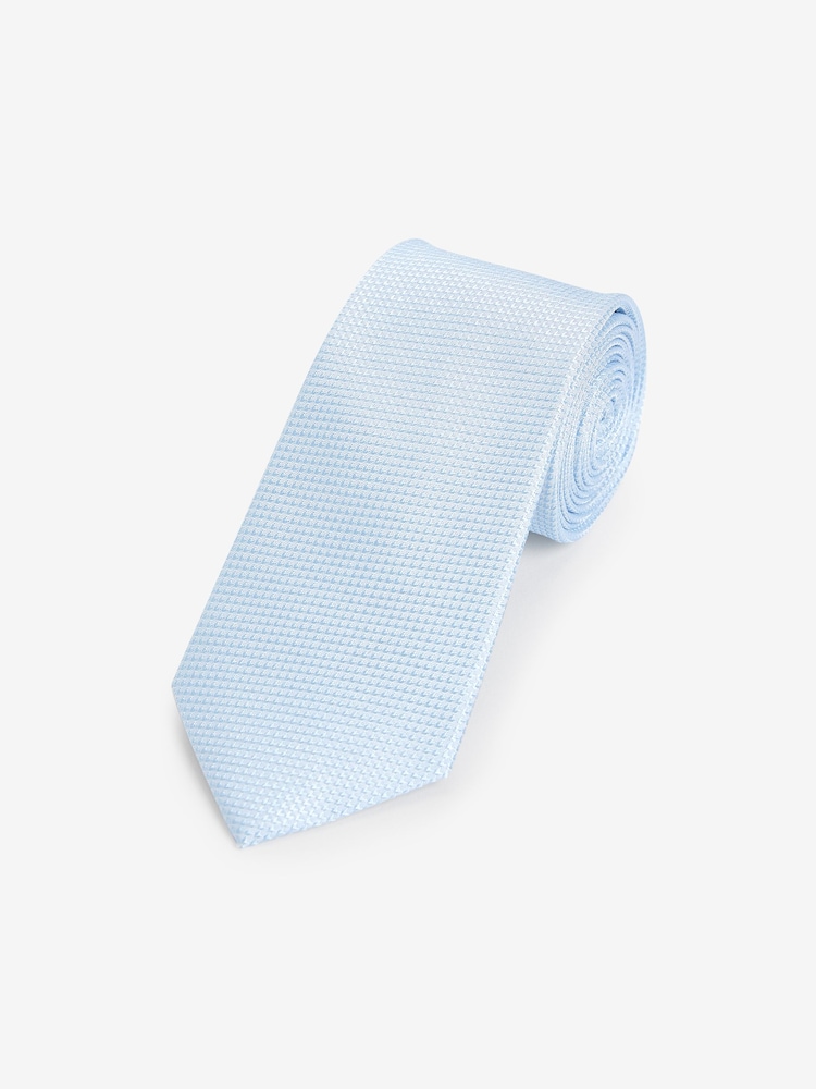 Light Blue Textured Silk Tie - Image 1 of 3