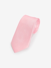 Coral Pink Textured Silk Tie - Image 1 of 3