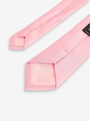 Coral Pink Textured Silk Tie - Image 3 of 3