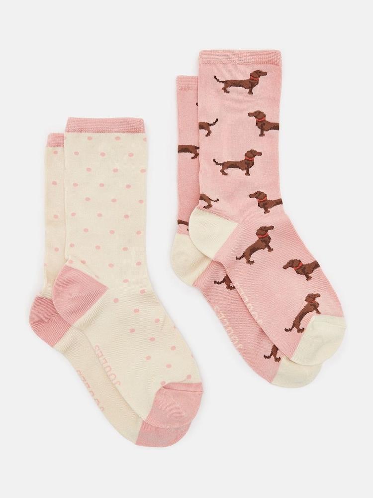 Pack de 2 calcetines de mujer para uso diario de Joules - Imagen 1 de 3