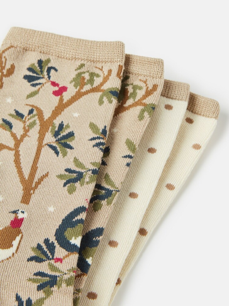 Joules Women's Everyday Neutral/Tan 2 Pack Socks (size 4-8) - Image 3 of 3