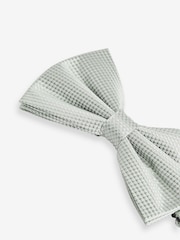 Light Green Textured Silk Bow Tie - Image 2 of 4