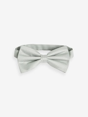 Light Green Textured Silk Bow Tie - Image 3 of 4