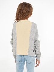 Calvin Klein Jeans Grey Mixed Stitch Sweat Shirt and Joggers Set - Image 2 of 9