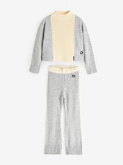 Calvin Klein Jeans Grey Mixed Stitch Sweat Shirt and Joggers Set - Image 4 of 9