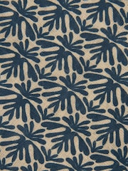 Neutral Brown/Blue Linen Pocket Square - Image 2 of 2