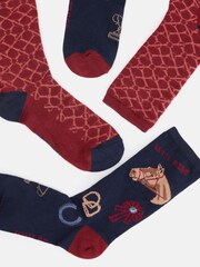 Joules Women's Everyday Burgundy 2 Pack Socks (size 4-8) - Image 2 of 3