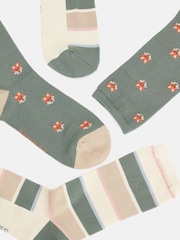 Joules Women's Everyday Khaki/Grey 2 Pack Socks (size 4-8) - Image 3 of 3