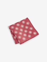 Coral Red Sun Linen Pocket Square - Image 1 of 2