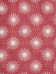 Coral Red Sun Linen Pocket Square - Image 2 of 2