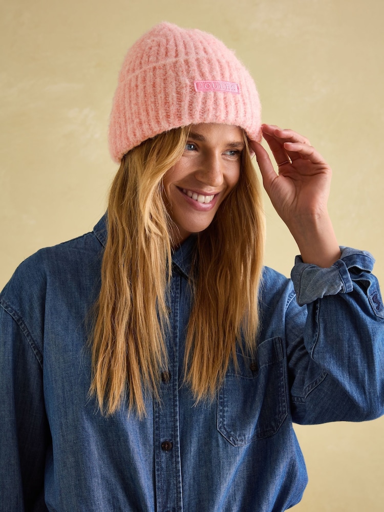 Joules Pink Beanie Hat - Image 2 of 5