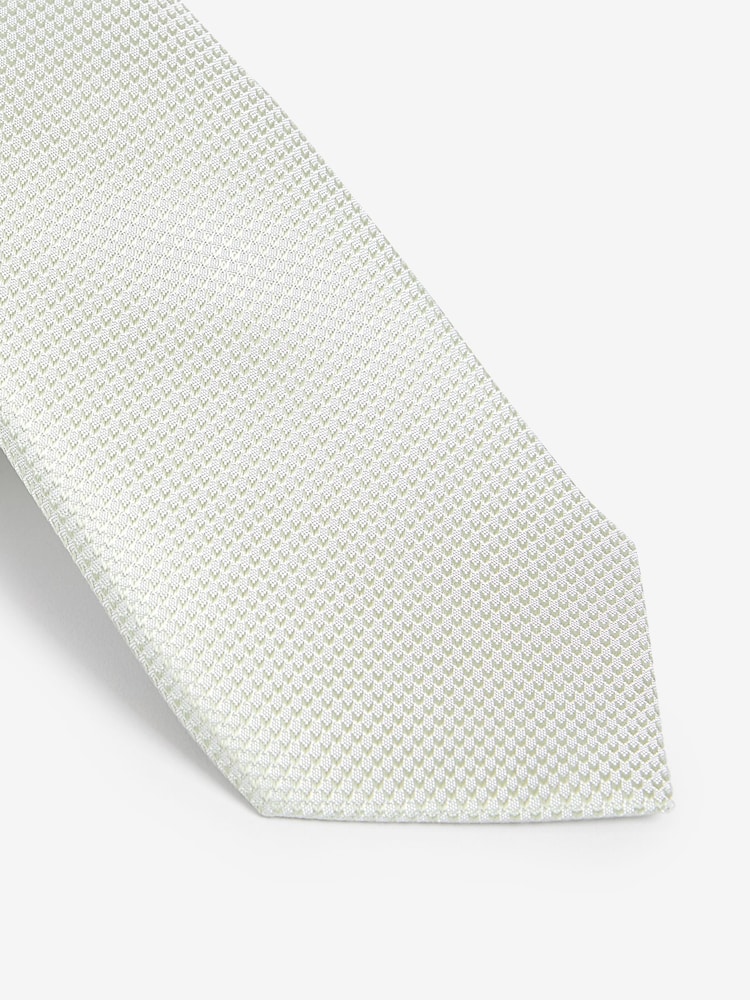 Light Green Textured Silk Tie - Image 2 of 3