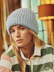 Joules Blue Beanie Hat - Image 3 of 6
