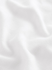 White Textured Short Sleeve Shirt with Cuban Collar - Image 8 of 8