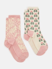 Joules Women's Everyday Multi Blush 2 Pack Socks (size 4-8) - Image 1 of 3