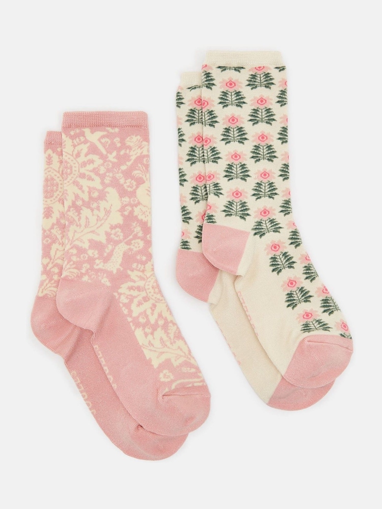 Joules Women's Everyday Multi Blush 2 Pack Socks (size 4-8) - Image 1 of 3