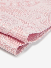 Light Pink Textured Paisley Tie, Pocket Square And Pin Set - Image 3 of 7