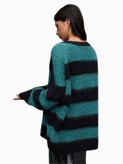 AllSaints Black Speak Sparkle Lou V-Neck Jumper - Image 2 of 6