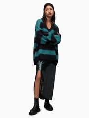 AllSaints Black Speak Sparkle Lou V-Neck Jumper - Image 3 of 6