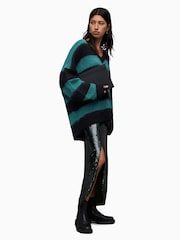 AllSaints Black Speak Sparkle Lou V-Neck Jumper - Image 4 of 6