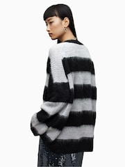 AllSaints Black/Grey Speak Sparkle Lou V-Neck Jumper - Image 2 of 8