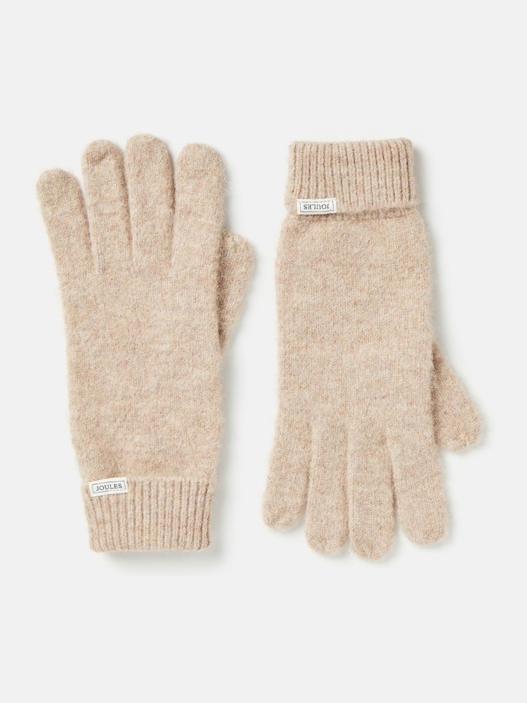 Joules Oatmeal Knitted Gloves - Image 1 of 3