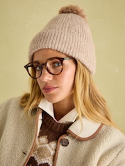 Joules Effie Camel Knitted Bobble Hat - Image 1 of 6