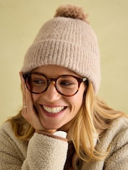 Joules Effie Camel Knitted Bobble Hat - Image 3 of 6