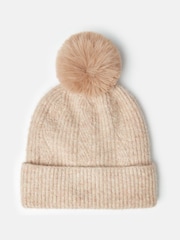 Joules Effie Camel Knitted Bobble Hat - Image 4 of 6