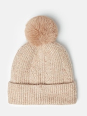 Joules Effie Camel Knitted Bobble Hat - Image 5 of 6