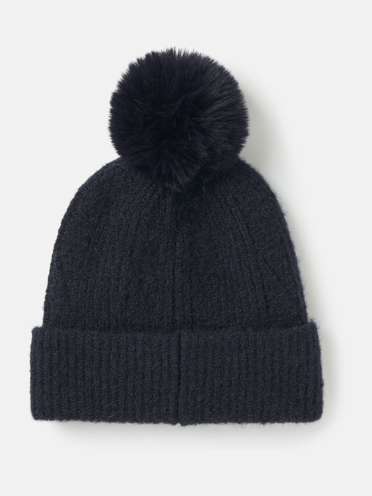Joules Effie Navy Knitted Bobble Hat - Image 5 of 7