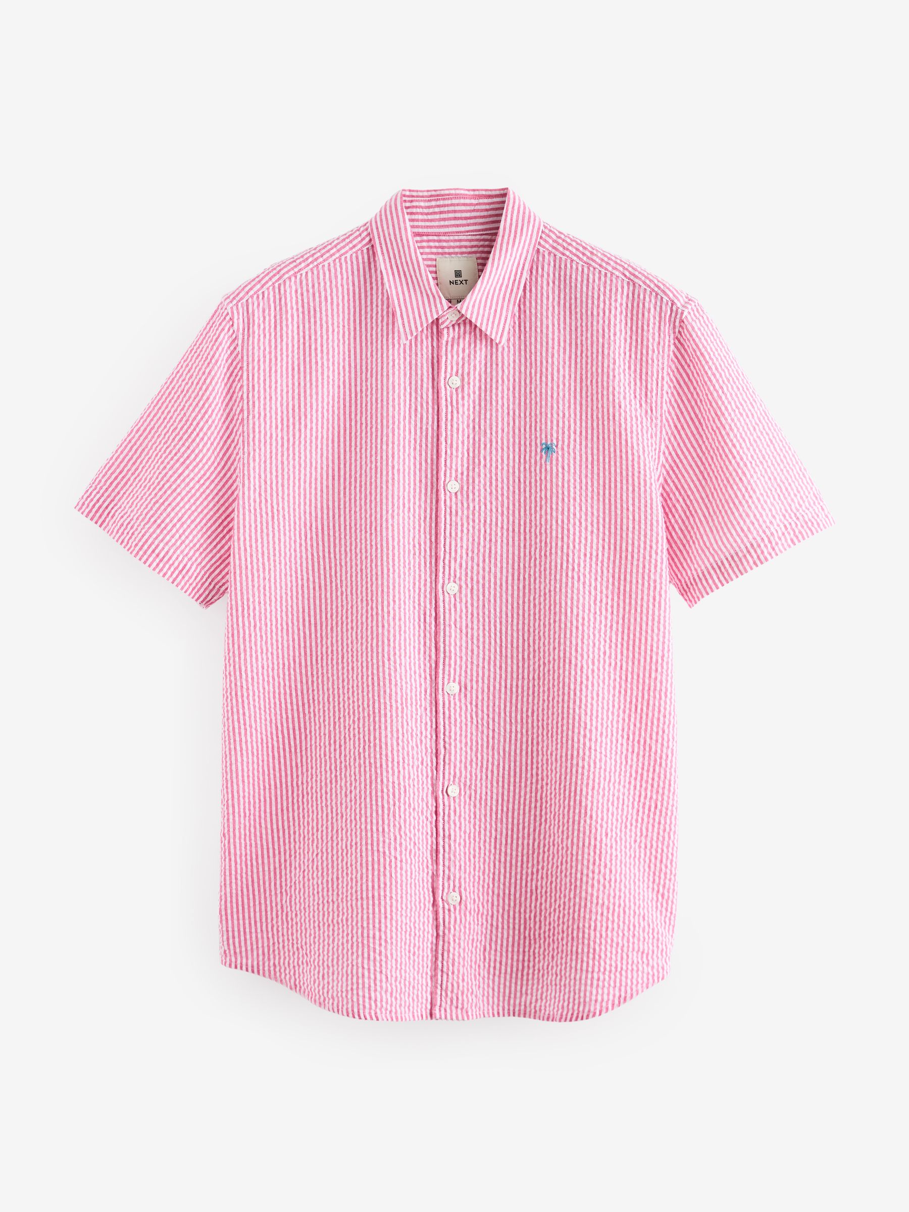 Buy Pink Stripe Seersucker Short Sleeve 100% Cotton Shirt from Next  Luxembourg