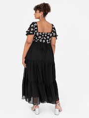 Lovedrobe Black Square Neck Animal Embellished Midaxi Dress - Image 3 of 7
